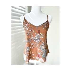 Wilfred Silk Rust Floral Spaghetti Strap Cami